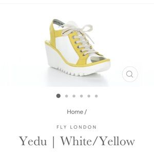 FLY London Yedu Lace Up Wedge Sandal NWOT